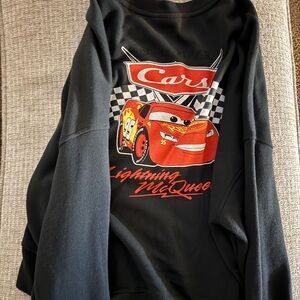 Target Disney Cars Black Women’s Sweatshirt with Red Lightning McQueen, size XL